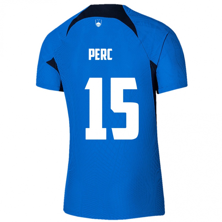 Kids Football Slovenia Nick Perc #15 Blue Away Jersey 24-26 T-Shirt