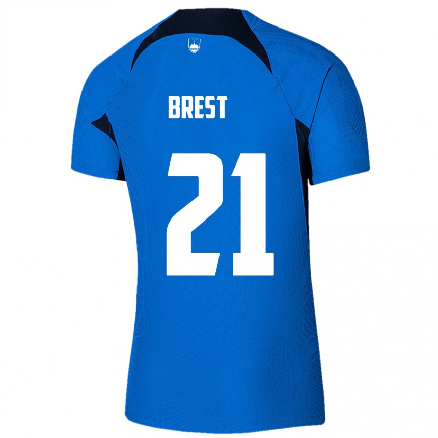 Kids Football Slovenia Marko Brest #21 Blue Away Jersey 24-26 T-Shirt