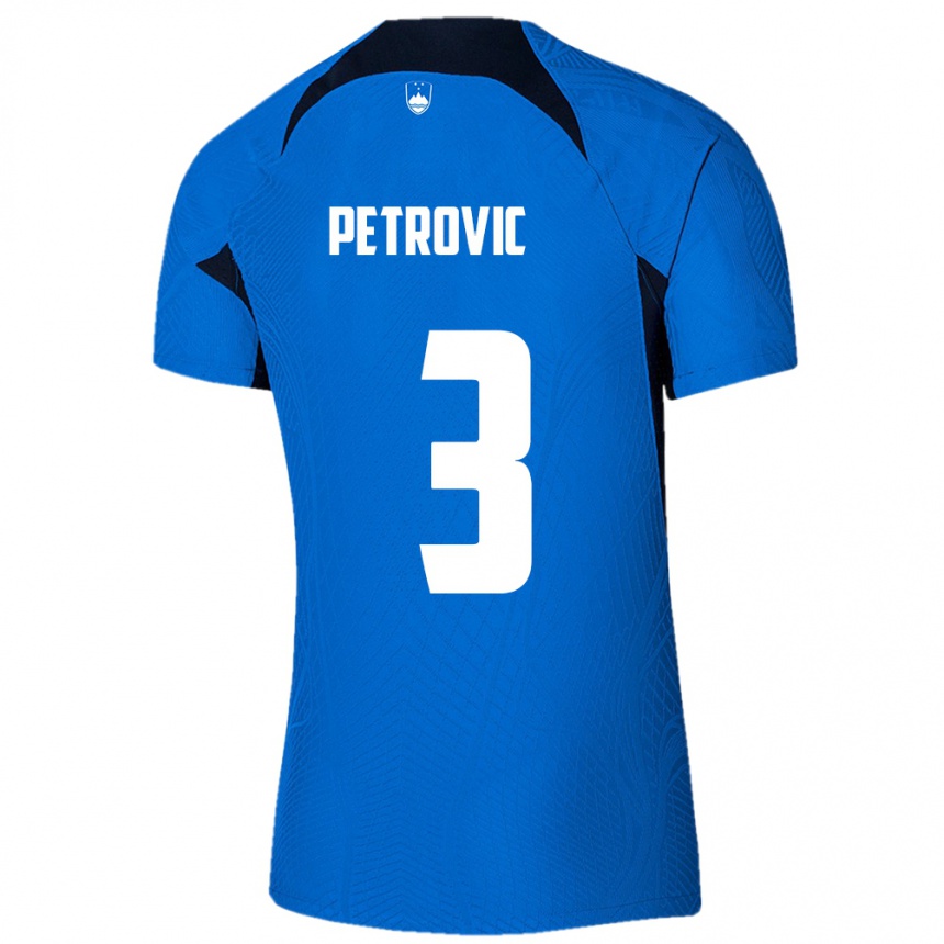 Kids Football Slovenia Zan Petrovic #3 Blue Away Jersey 24-26 T-Shirt