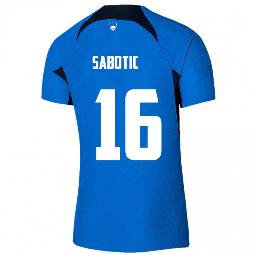 Kids Football Slovenia Tais Sabotic #16 Blue Away Jersey 24-26 T-Shirt