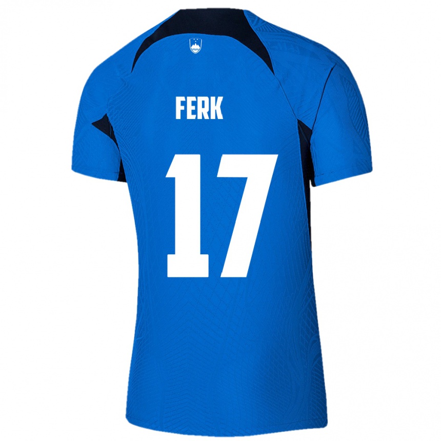 Kids Football Slovenia Matic Ferk #17 Blue Away Jersey 24-26 T-Shirt