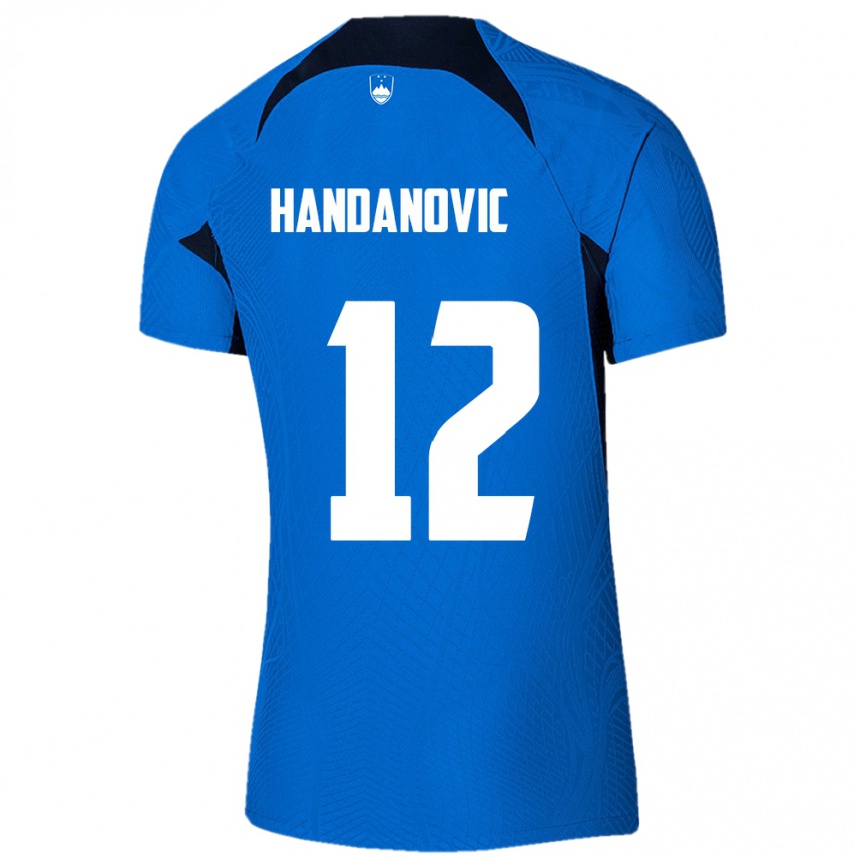 Kids Football Slovenia Tanej Handanovic #12 Blue Away Jersey 24-26 T-Shirt