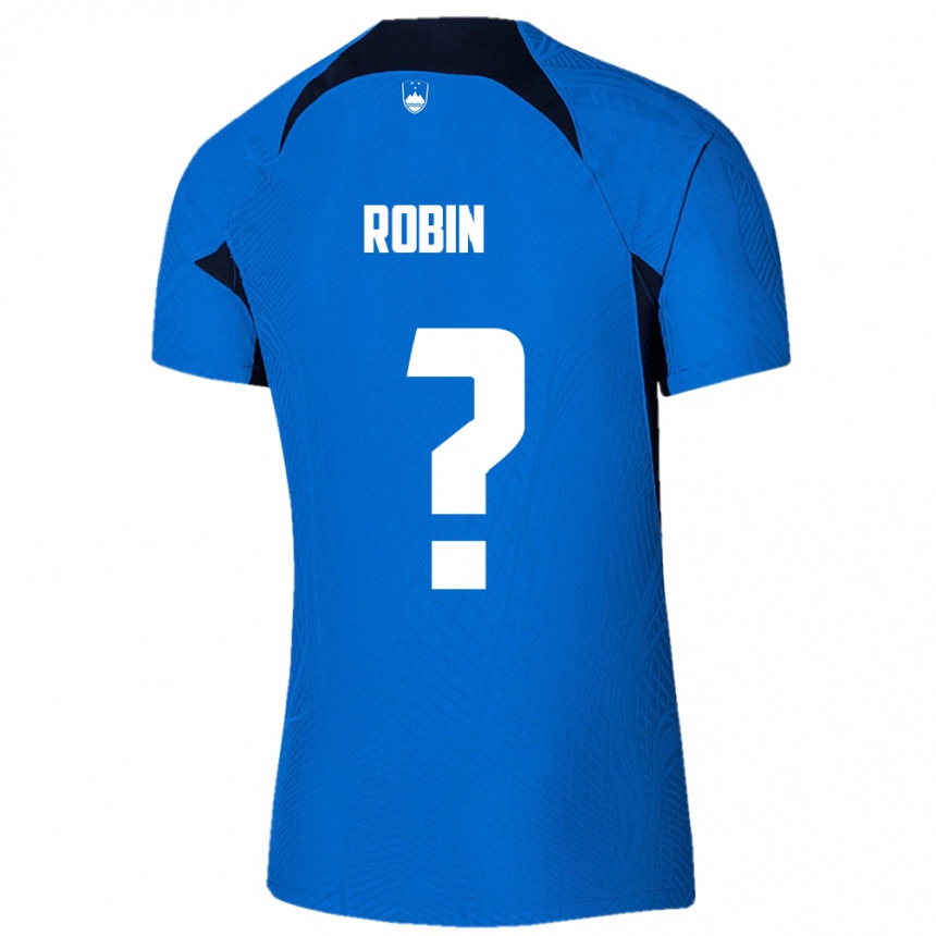 Kids Football Slovenia Jaka Robin #0 Blue Away Jersey 24-26 T-Shirt