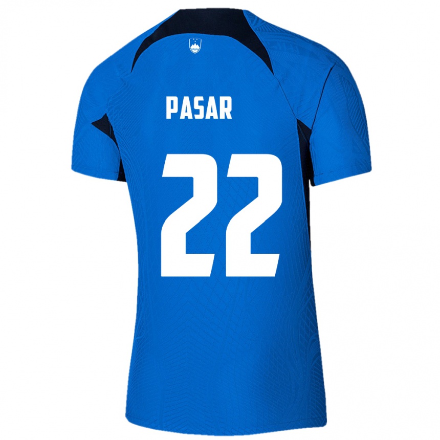 Kids Football Slovenia Melania Pasar #22 Blue Away Jersey 24-26 T-Shirt