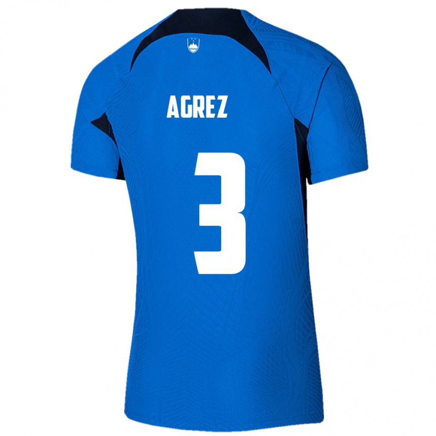 Kids Football Slovenia Sara Agrež #3 Blue Away Jersey 24-26 T-Shirt