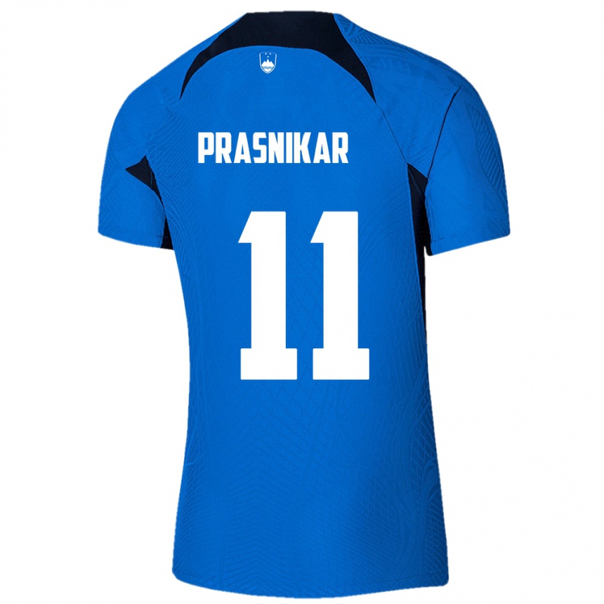 Kids Football Slovenia Lara Prašnikar #11 Blue Away Jersey 24-26 T-Shirt
