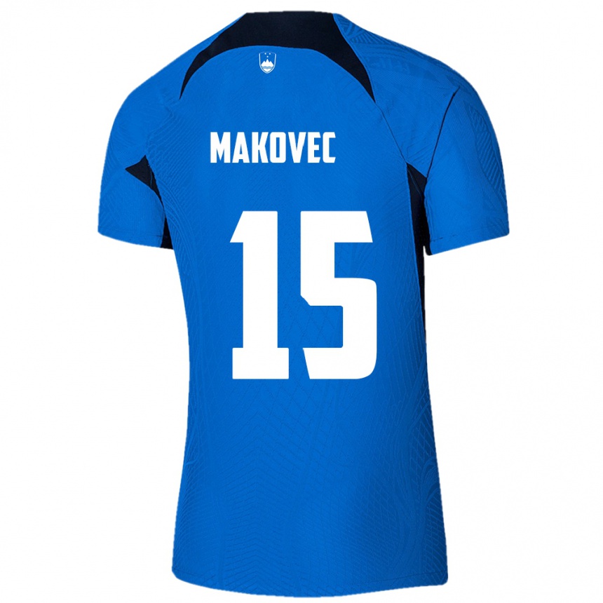 Kids Football Slovenia Sara Makovec #15 Blue Away Jersey 24-26 T-Shirt