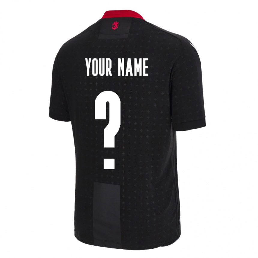 Kids Football Georgia Your Name #0 Black Away Jersey 24-26 T-Shirt