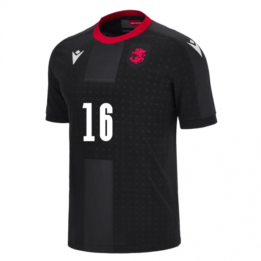 Kids Football Georgia Salomi Gasviani #16 Black Away Jersey 24-26 T-Shirt