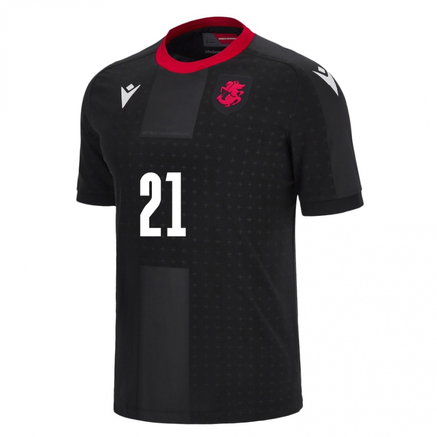 Kids Football Georgia Mariam Kalandadze #21 Black Away Jersey 24-26 T-Shirt