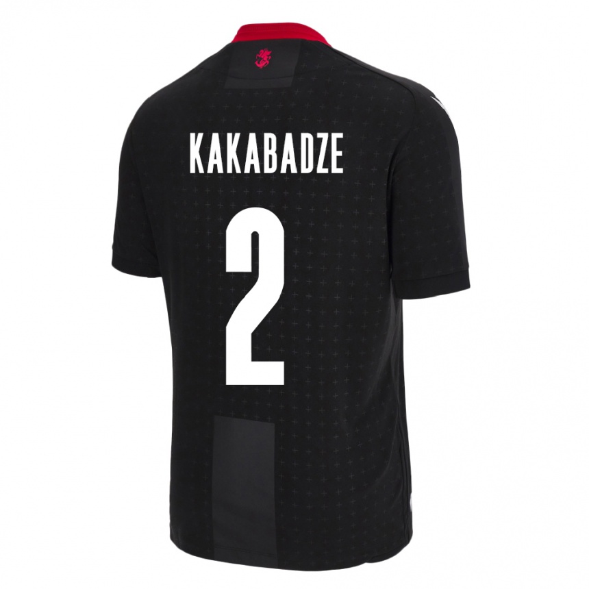 Kids Football Georgia Otar Kakabadze #2 Black Away Jersey 24-26 T-Shirt