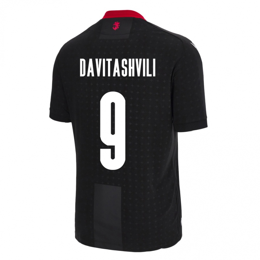 Kids Football Georgia Zuriko Davitashvili #9 Black Away Jersey 24-26 T-Shirt