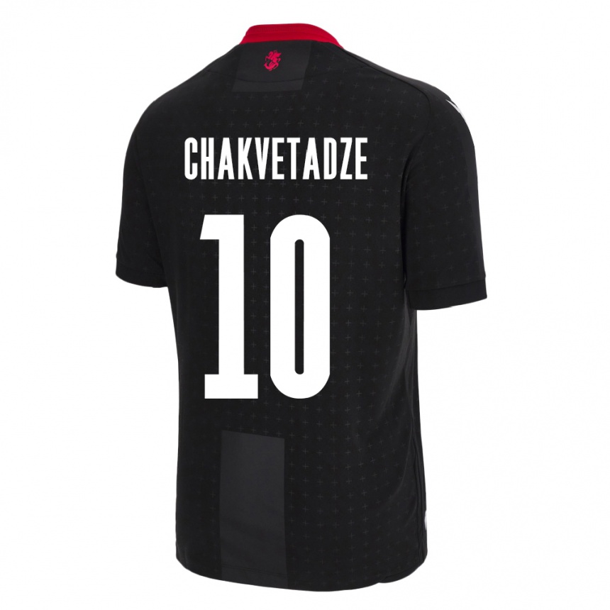 Kids Football Georgia Giorgi Chakvetadze #10 Black Away Jersey 24-26 T-Shirt