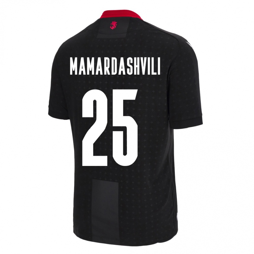 Kids Football Georgia Giorgi Mamardashvili #25 Black Away Jersey 24-26 T-Shirt