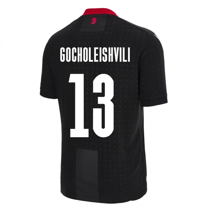 Kids Football Georgia Giorgi Gocholeishvili #13 Black Away Jersey 24-26 T-Shirt