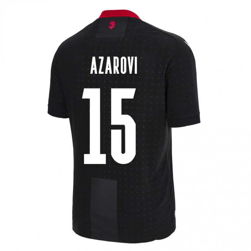 Kids Football Georgia Irakli Azarovi #15 Black Away Jersey 24-26 T-Shirt