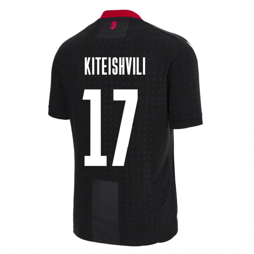 Kids Football Georgia Otar Kiteishvili #17 Black Away Jersey 24-26 T-Shirt