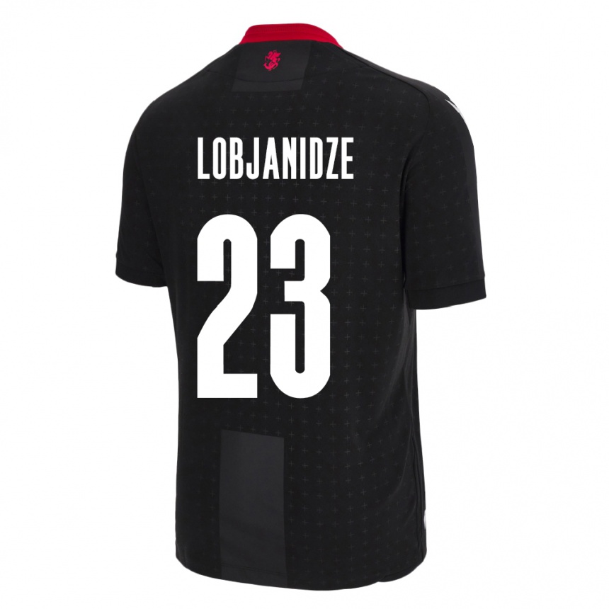 Kids Football Georgia Saba Lobjanidze #23 Black Away Jersey 24-26 T-Shirt