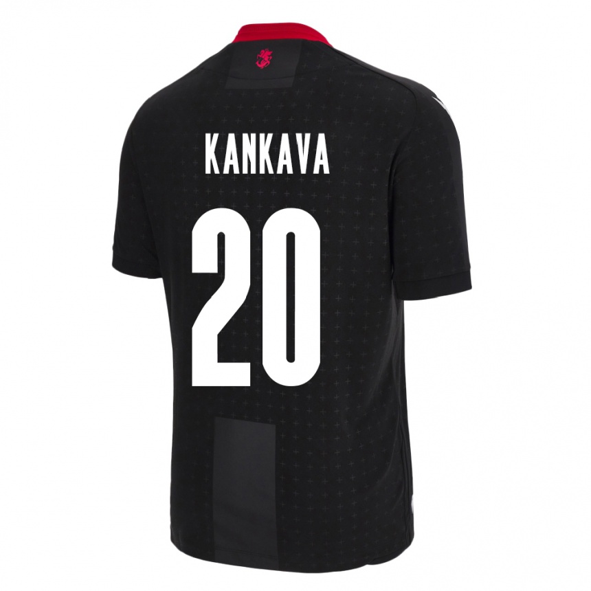 Kids Football Georgia Jaba Kankava #20 Black Away Jersey 24-26 T-Shirt