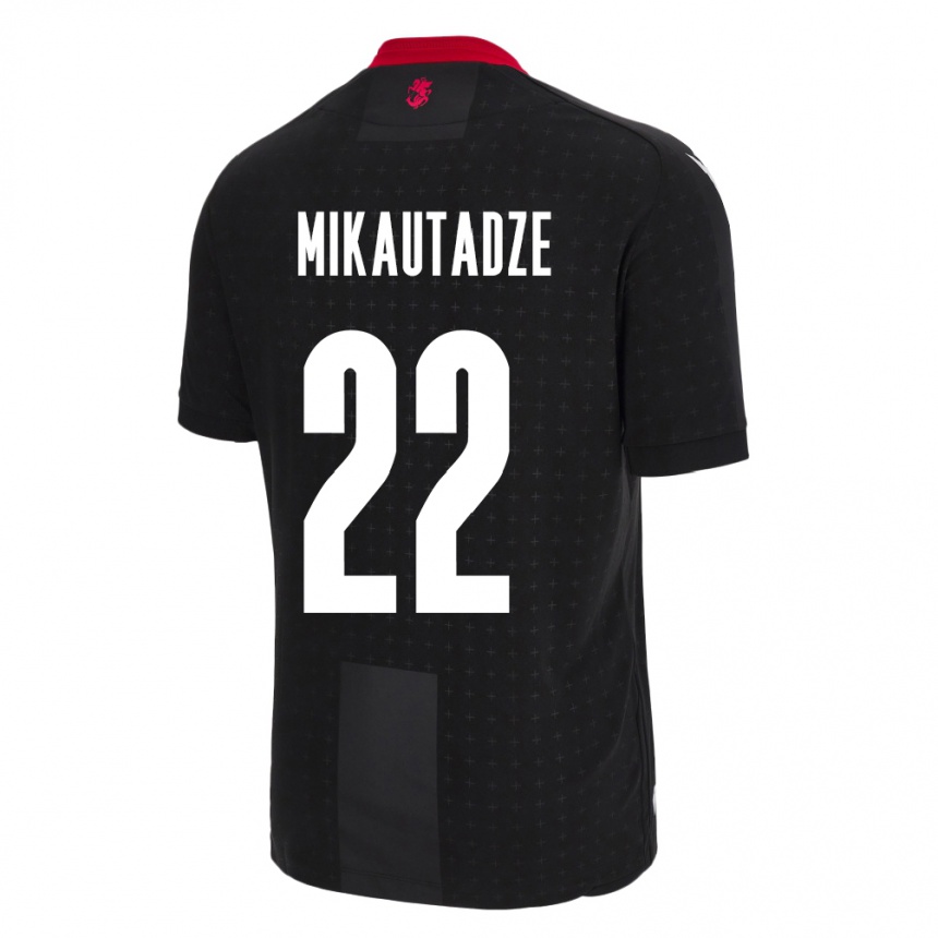 Kids Football Georgia Georges Mikautadze #22 Black Away Jersey 24-26 T-Shirt