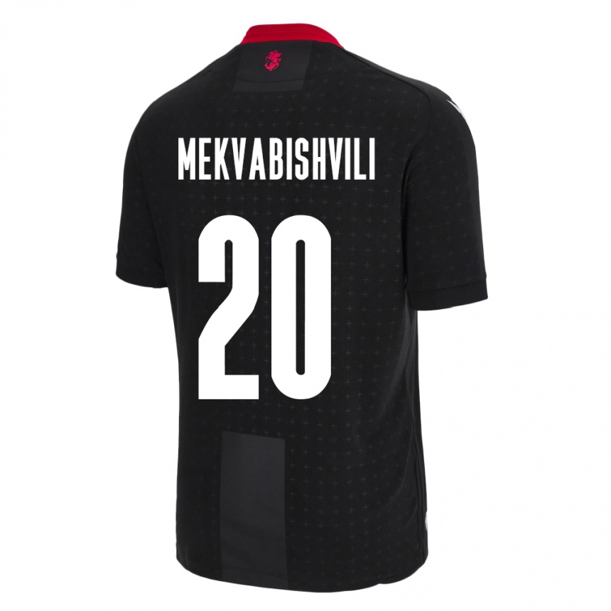 Kids Football Georgia Anzor Mekvabishvili #20 Black Away Jersey 24-26 T-Shirt