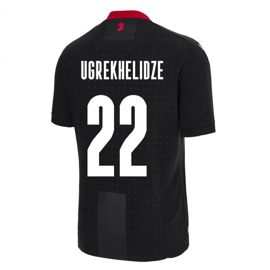 Kids Football Georgia Nikoloz Ugrekhelidze #22 Black Away Jersey 24-26 T-Shirt