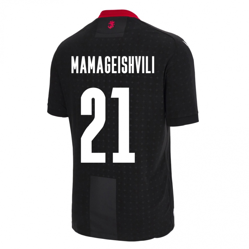 Kids Football Georgia Otar Mamageishvili #21 Black Away Jersey 24-26 T-Shirt