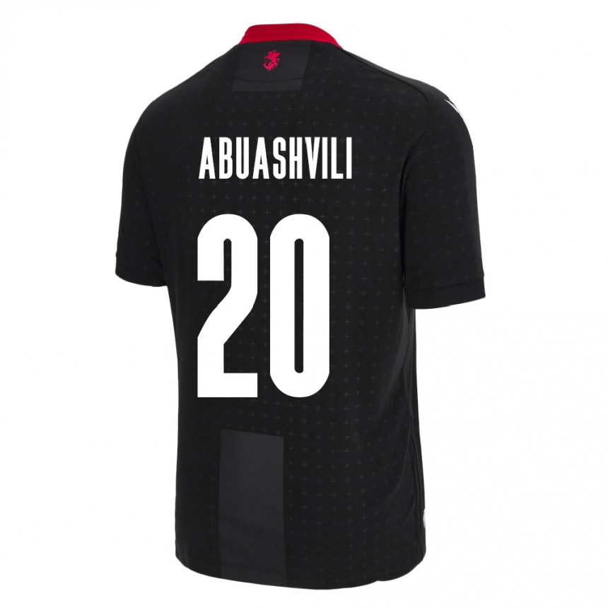 Kids Football Georgia Giorgi Abuashvili #20 Black Away Jersey 24-26 T-Shirt