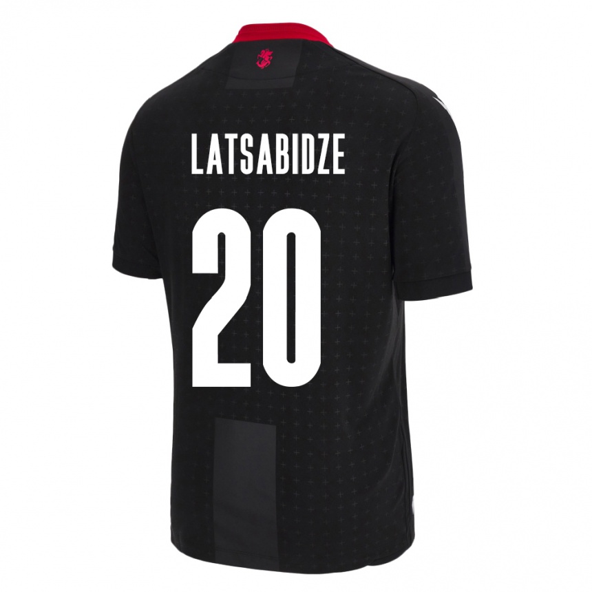 Kids Football Georgia Luka Latsabidze #20 Black Away Jersey 24-26 T-Shirt