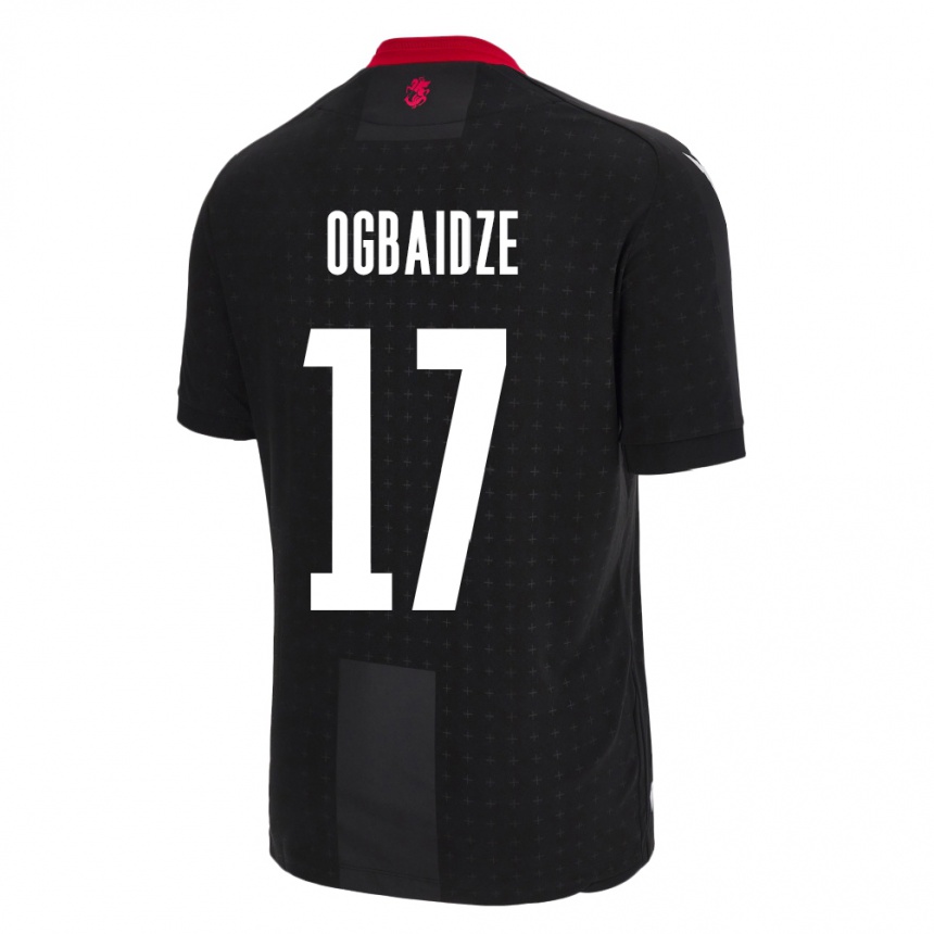 Kids Football Georgia Shalva Ogbaidze #17 Black Away Jersey 24-26 T-Shirt