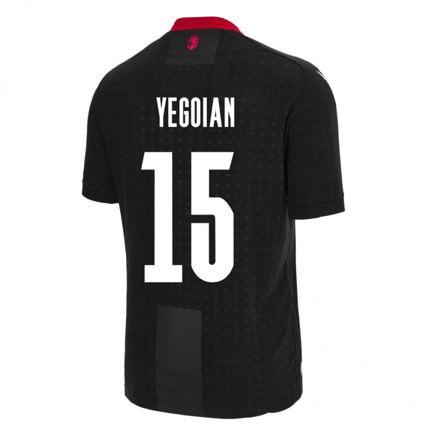 Kids Football Georgia Irakli Yegoian #15 Black Away Jersey 24-26 T-Shirt