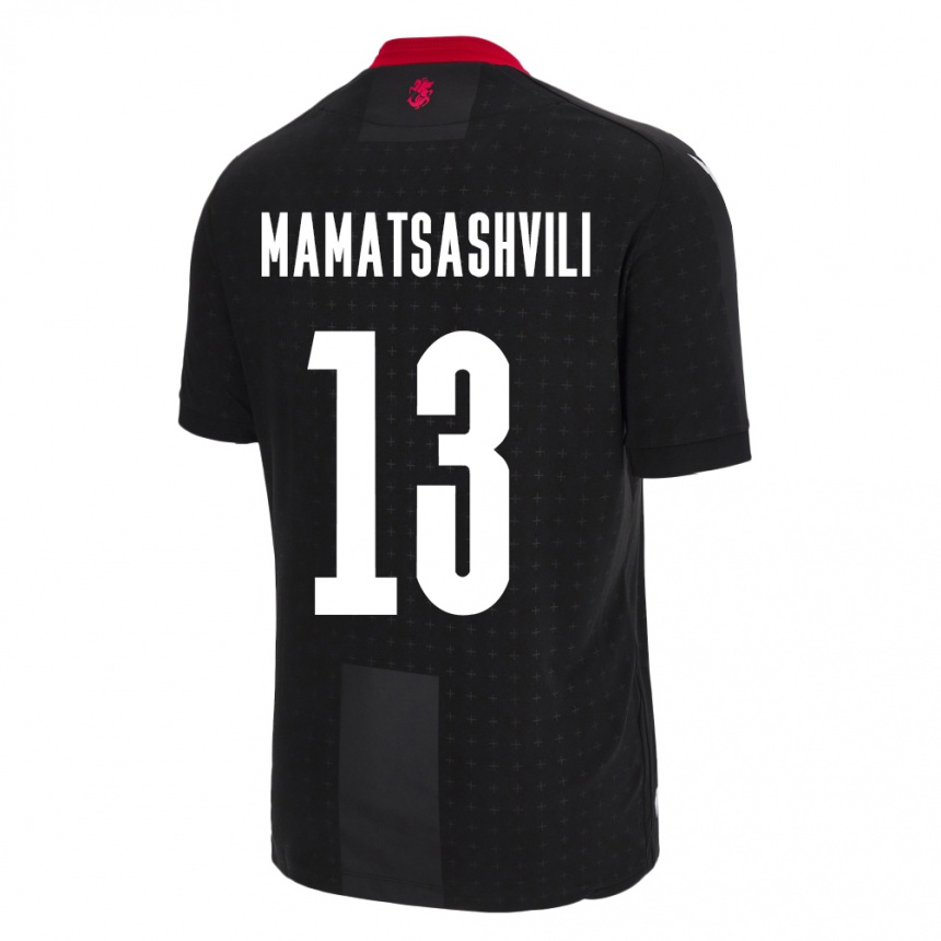 Kids Football Georgia Saba Mamatsashvili #13 Black Away Jersey 24-26 T-Shirt