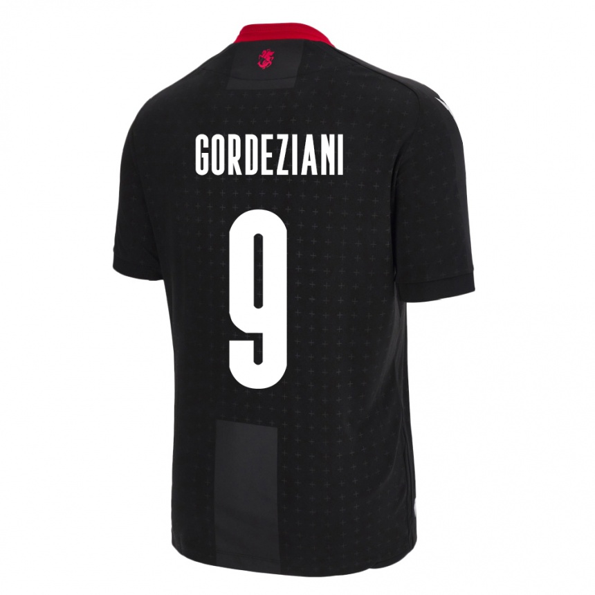 Kids Football Georgia Vasilios Gordeziani #9 Black Away Jersey 24-26 T-Shirt