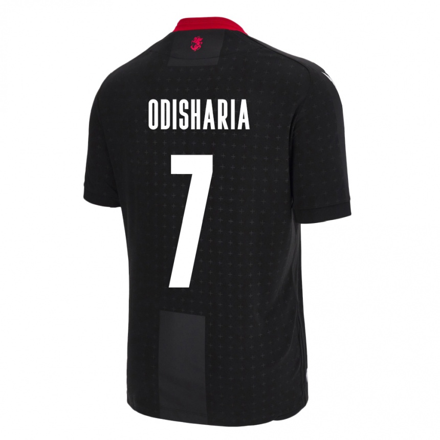 Kids Football Georgia Lasha Odisharia #7 Black Away Jersey 24-26 T-Shirt