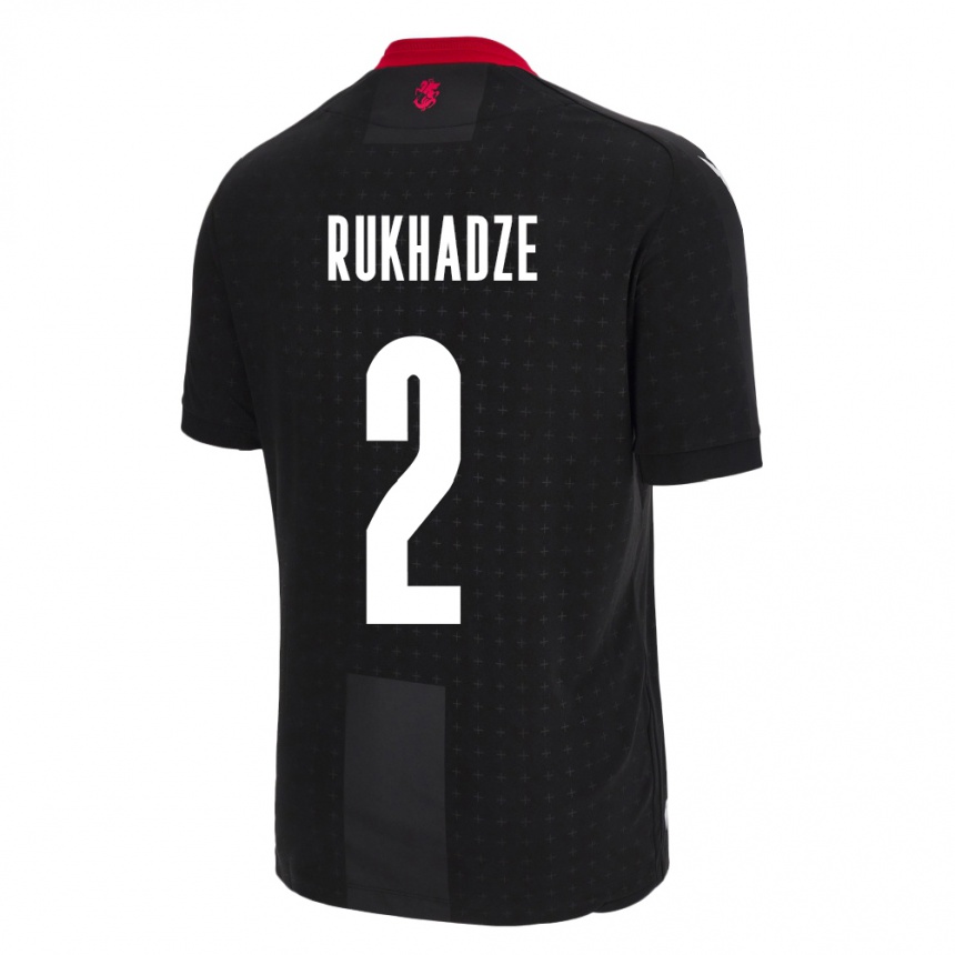 Kids Football Georgia Zurab Rukhadze #2 Black Away Jersey 24-26 T-Shirt