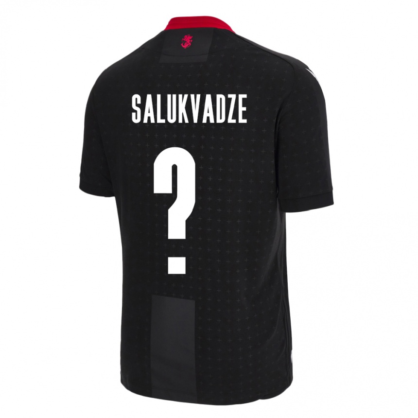 Kids Football Georgia Luka Salukvadze #0 Black Away Jersey 24-26 T-Shirt