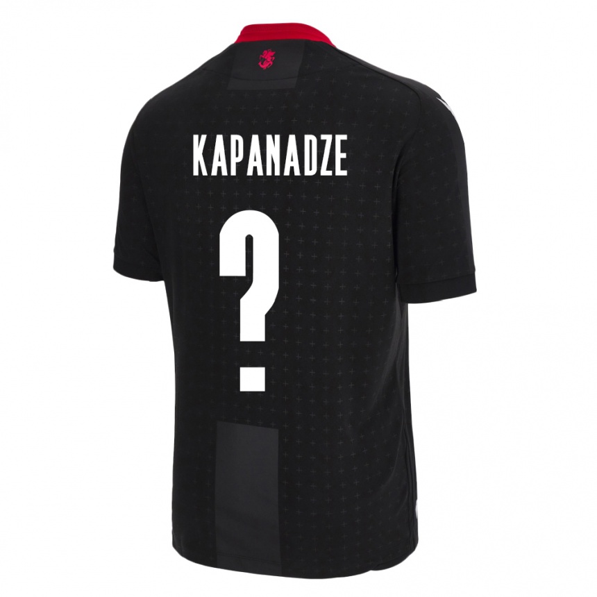 Kids Football Georgia Avto Kapanadze #0 Black Away Jersey 24-26 T-Shirt