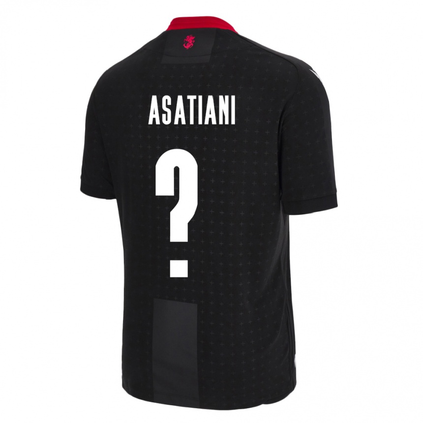 Kids Football Georgia Davit Asatiani #0 Black Away Jersey 24-26 T-Shirt