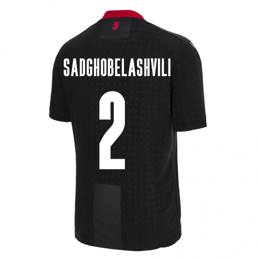 Kids Football Georgia Gela Sadghobelashvili #2 Black Away Jersey 24-26 T-Shirt