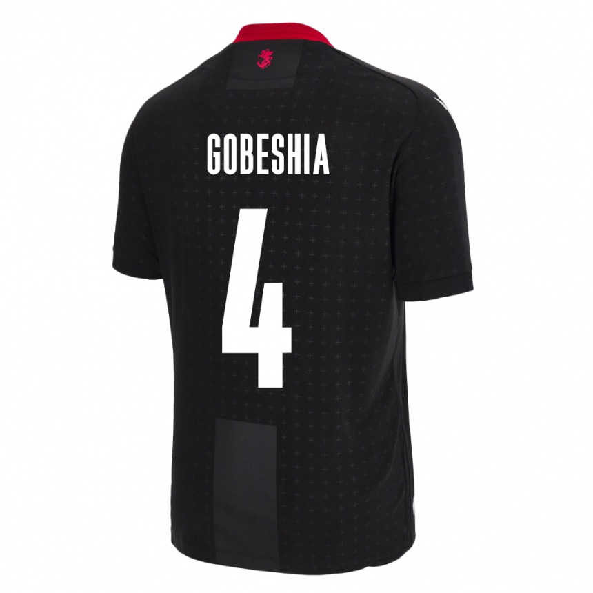 Kids Football Georgia Tengo Gobeshia #4 Black Away Jersey 24-26 T-Shirt