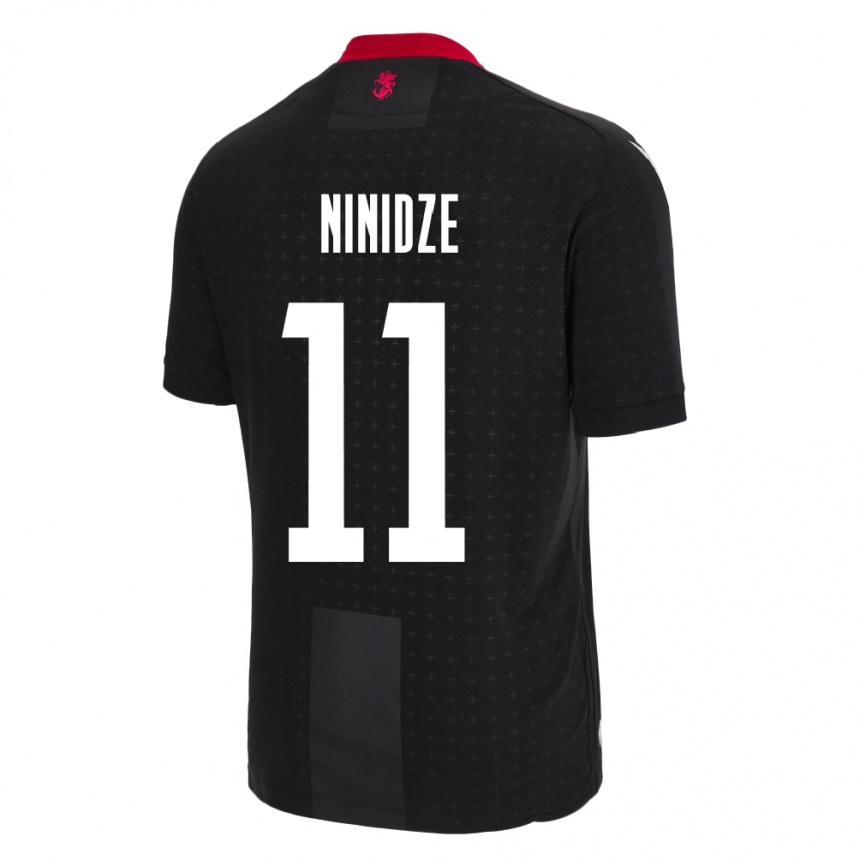 Kids Football Georgia Nikoloz Ninidze #11 Black Away Jersey 24-26 T-Shirt