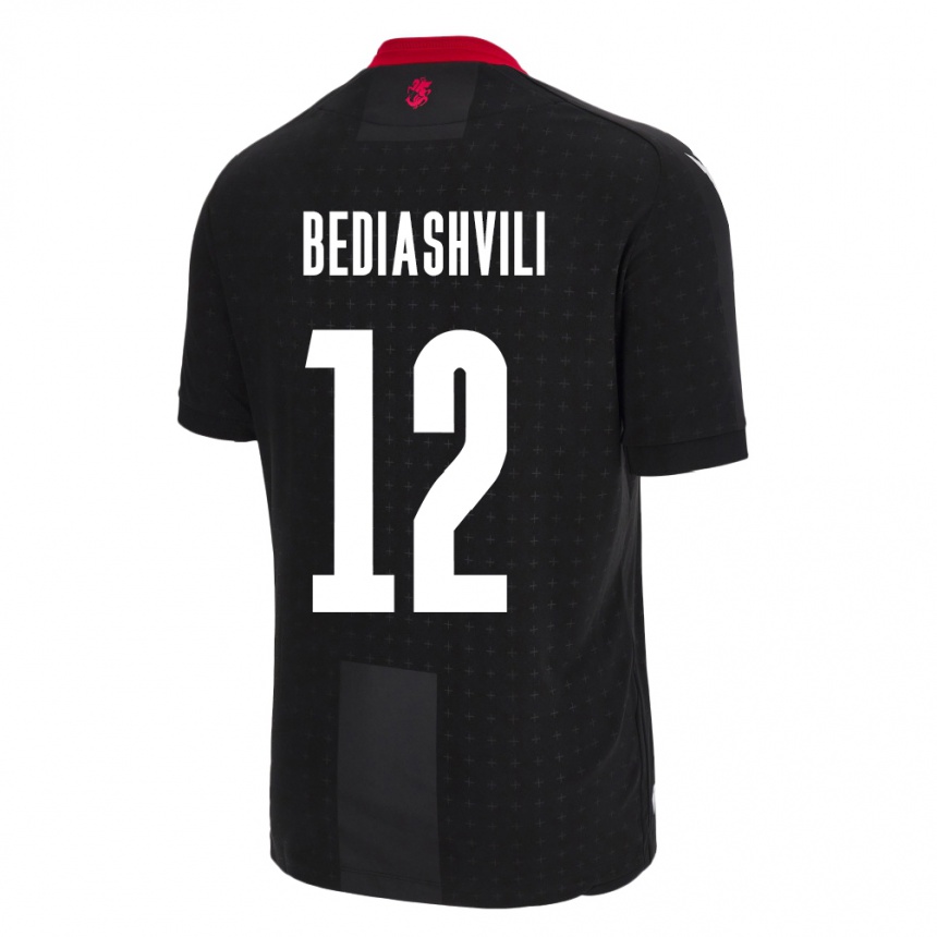 Kids Football Georgia Giorgi Bediashvili #12 Black Away Jersey 24-26 T-Shirt