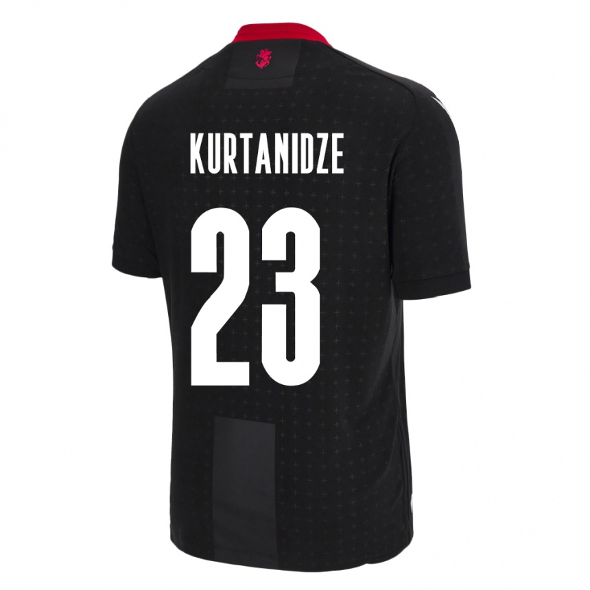 Kids Football Georgia Revaz Kurtanidze #23 Black Away Jersey 24-26 T-Shirt