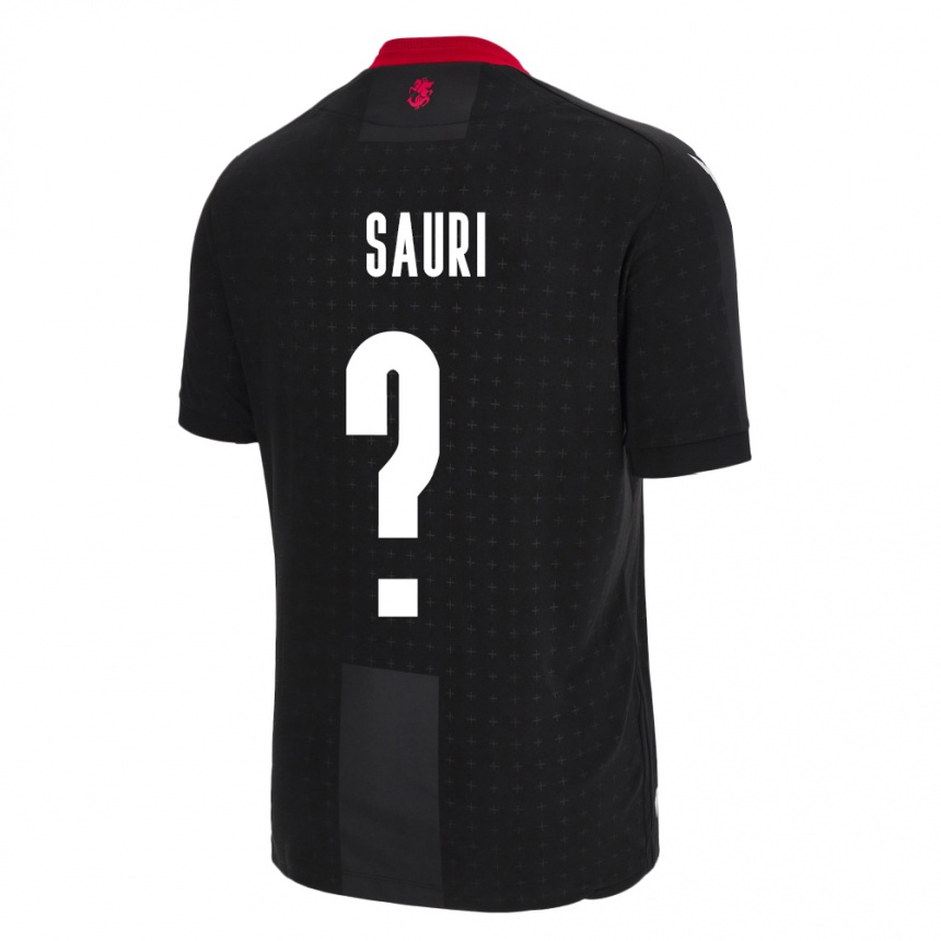 Kids Football Georgia Mate Sauri #0 Black Away Jersey 24-26 T-Shirt