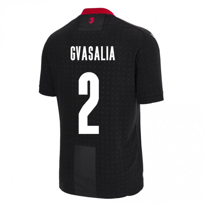 Kids Football Georgia Giorgi Gvasalia #2 Black Away Jersey 24-26 T-Shirt