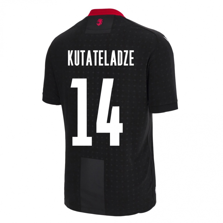 Kids Football Georgia Alexandre Kutateladze #14 Black Away Jersey 24-26 T-Shirt