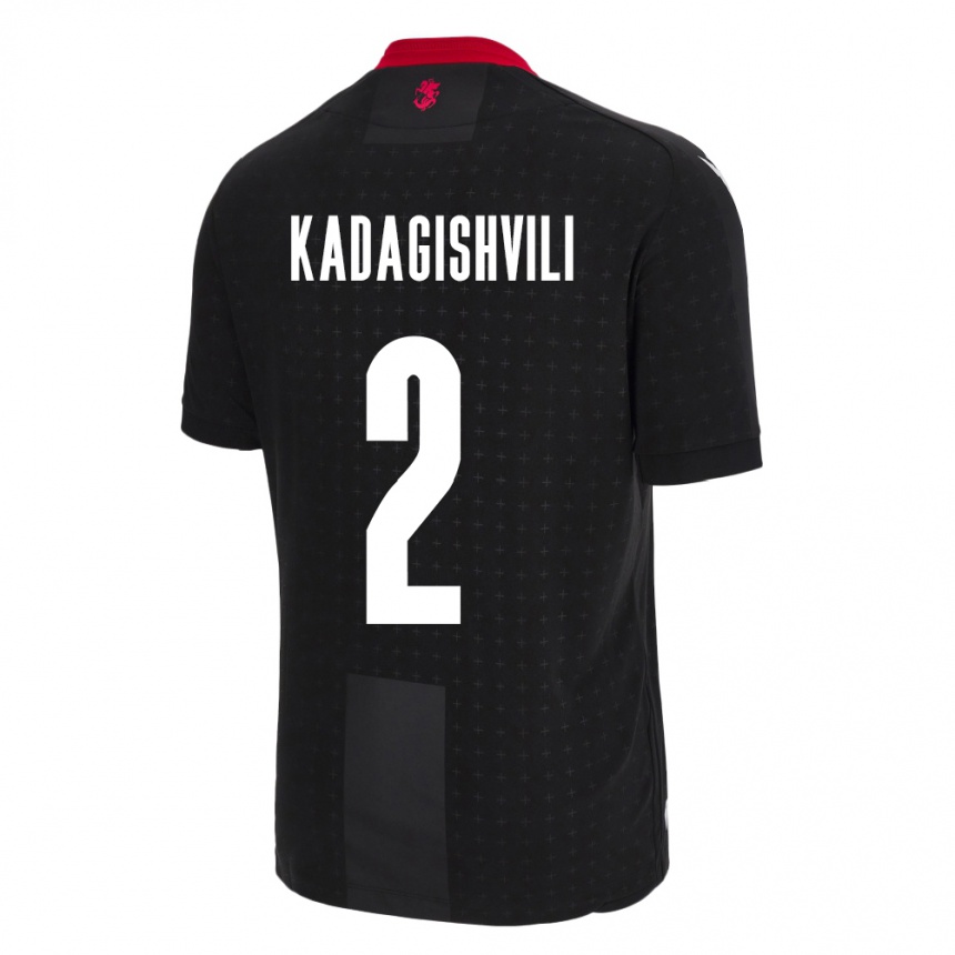 Kids Football Georgia Gvantsa Kadagishvili #2 Black Away Jersey 24-26 T-Shirt