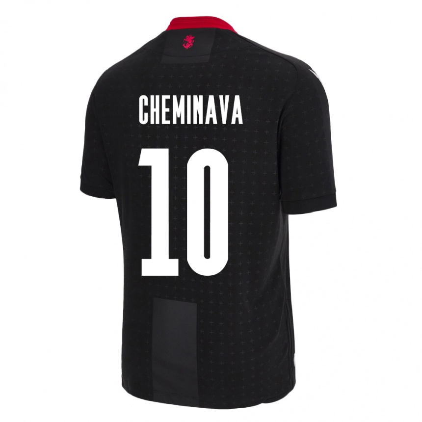 Kids Football Georgia Ana Cheminava #10 Black Away Jersey 24-26 T-Shirt