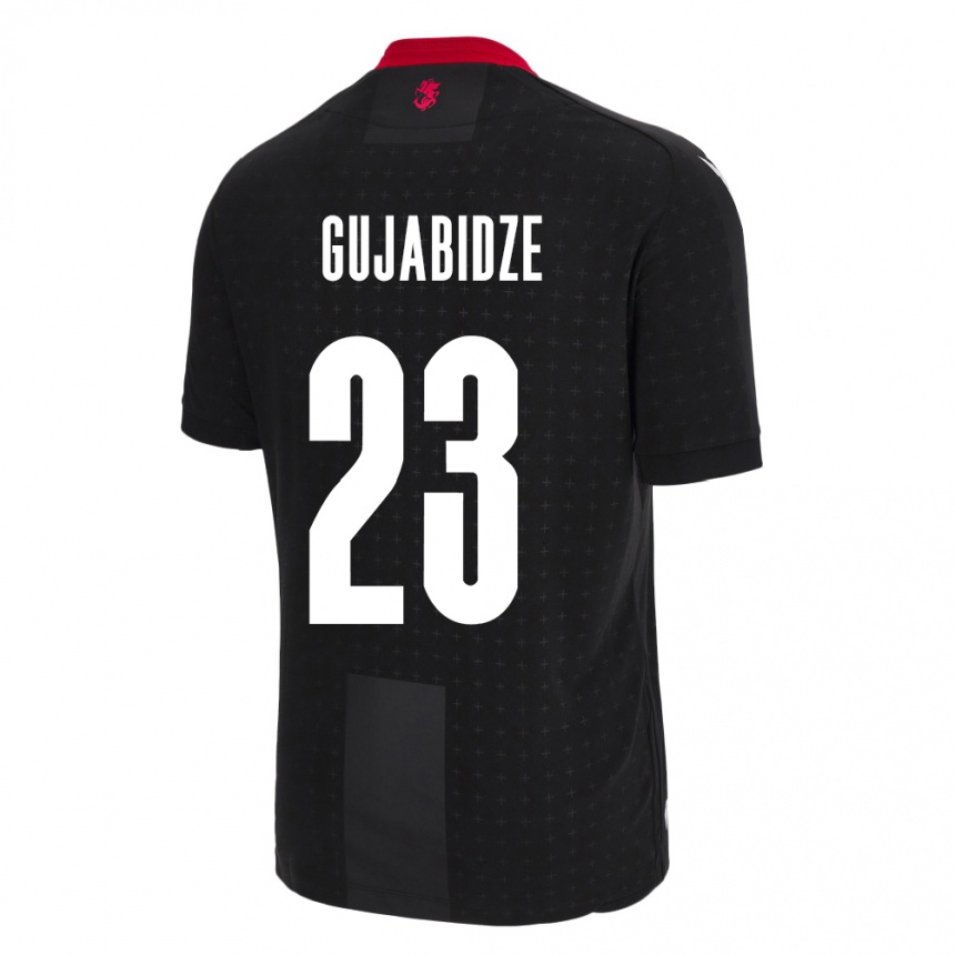 Kids Football Georgia Nino Gujabidze #23 Black Away Jersey 24-26 T-Shirt