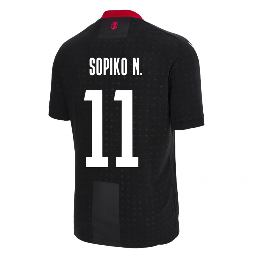 Kids Football Georgia Sopiko Narsia #11 Black Away Jersey 24-26 T-Shirt